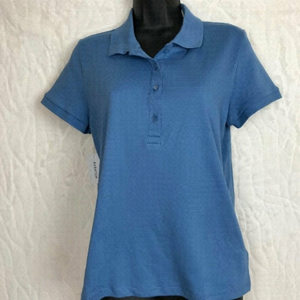 NWT Babaton  Blue Polo Shirt Size M